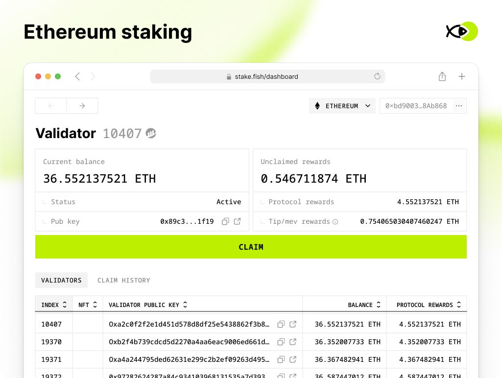 stakefish's Zero Ethereum Staking Fees | Experience Unrivaled Rewards